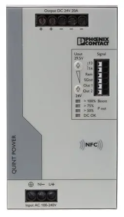 Produktfoto 1 von Phoenix Contact QUINT4-PS/1AC/24DC/20 DIN-Schienen Netzteil Getaktet 24V dc / 20A 480W 100 → 240 V ac / 110