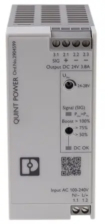 Produktfoto 1 von Phoenix Contact QUINT POWER DIN-Schienen Netzteil Geschalteter Modus 250 V dc, 240V ac Wechselstrom/Gleichstrom / 3.8 A