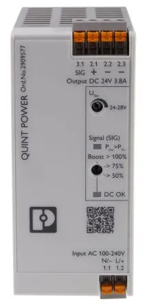 Produktfoto 1 von Phoenix Contact QUINT POWER DIN-Schienen Netzteil Geschalteter Modus 250 V dc, 240V ac Wechselstrom/Gleichstrom / 3.8 A