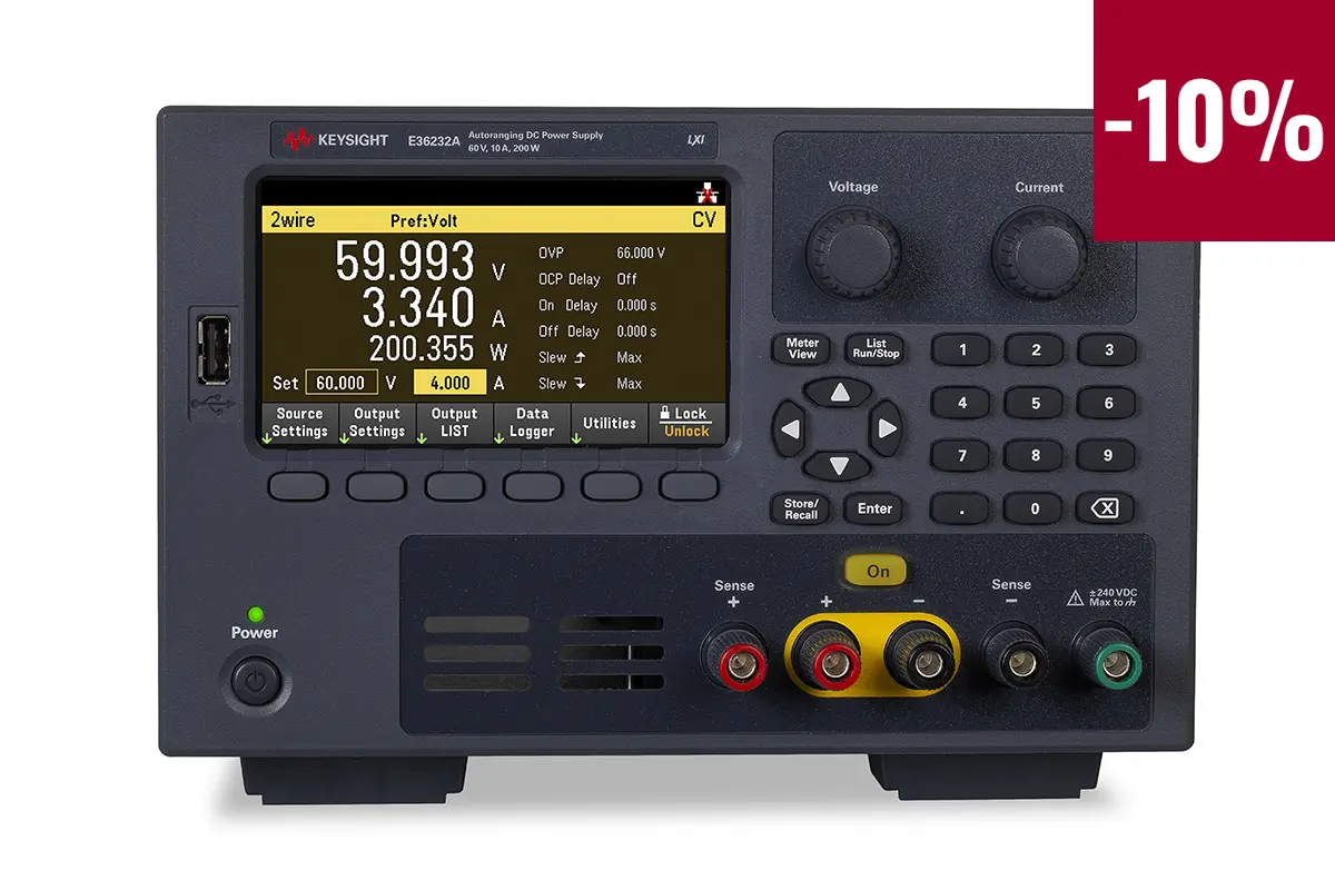 Produktfoto 1 von Keysight Technologies Digital Labornetzgerät 200W, 0 → 60V / 0 → 10A, DKD/DAkkS-kalibriert