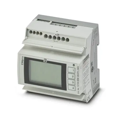 Produktfoto 1 von Phoenix Contact EEM Energiemessgerät Digital 80 mm x 90 mm Energiemessgerät, 8-stellig / 3-phasig 1 Ausg. 1 Eing.