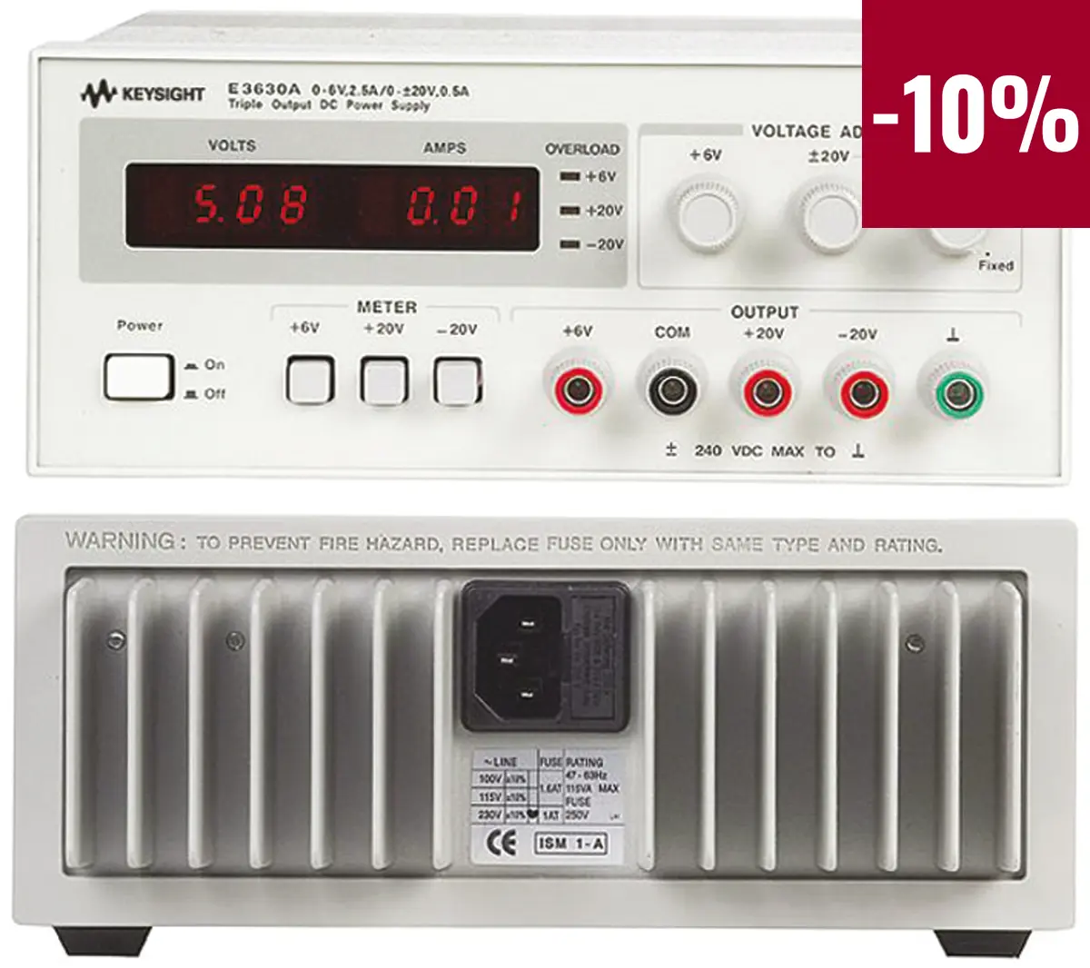 Keysight Technologies 3-Kanal Digital Labornetzgerät 15W, 6 V, 20 V / 2.5 A, 500 mA, DKD/DAkkS-kalibriert