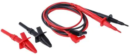 Produktfoto 1 von RS PRO Multimeter-Messleitungen Abgesichert mit Stecker rechtwinklig, Testleitung Set CAT III