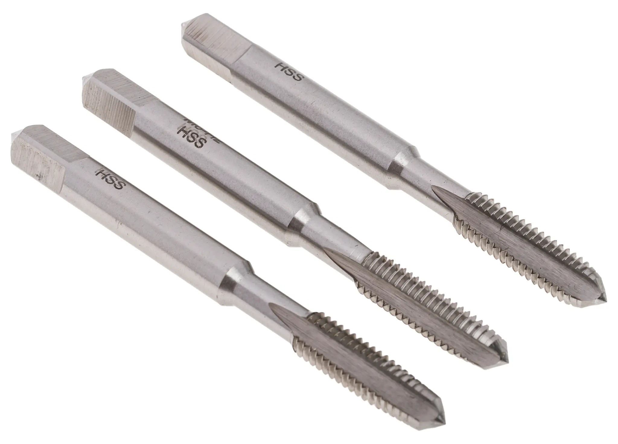 Produktfoto 1 von RS PRO Gewindebohrer Satz HSS Hand, Metrisch Gerade Nut, Rechtsgewinde, 3-teilig M6