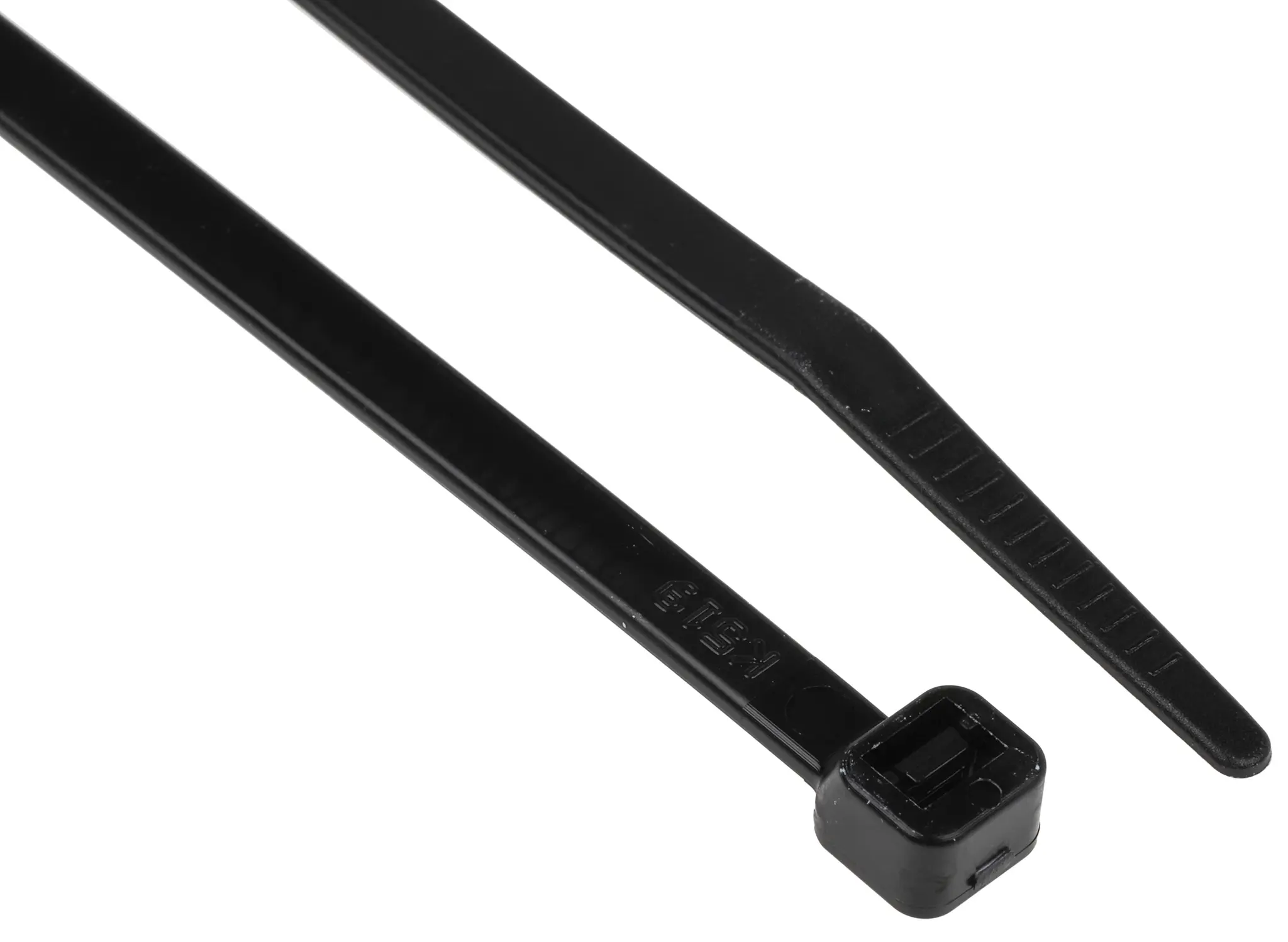 Produktfoto 1 von RS PRO Nylon 6.6 Kabelbinder Nicht lösbar Schwarz 4.8 mm x 190 mm