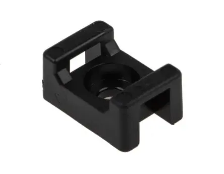 Produktfoto 1 von RS PRO Schraubbefestigung HC Befestigungssockel, Nylon 6.6 Schwarz 15 mm x 4.8 mm Kabelbinder x 10mm für 3.5 mm