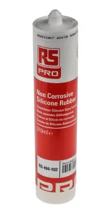 Produktfoto 1 von RS PRO RS Components Non-Corrosive Silicone Sealant Dichtmittel Weiß Paste, Patrone 310 ml, 150 °C, -40 °C