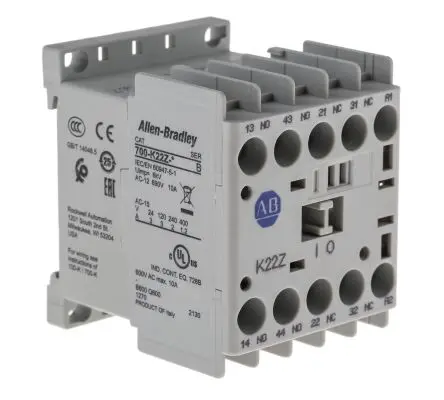 Produktfoto 1 von Allen Bradley 700K Schütz 24V dc-Spule, 4-polig, 690V ac / 10 A 24V dc 2 Schließer/2 Öffner Stillson-Rohr