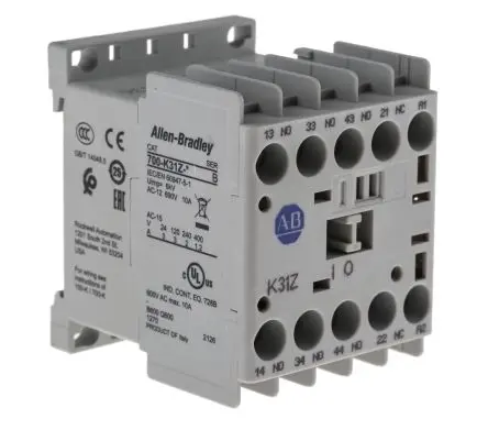 Produktfoto 1 von Allen Bradley 700K Schütz 24V dc-Spule, 4-polig, 690V ac / 10 A 3 Schließer, 1 Öffner Stillson-Rohr 2-Hilfskontakte