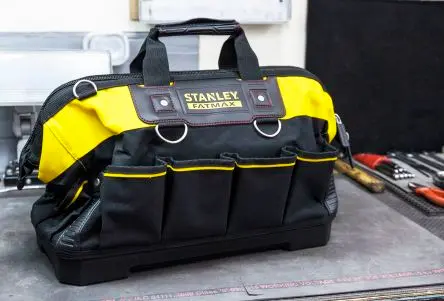 Produktfoto 1 von Stanley FatMax Gewebe Schlaufen Werkzeugtasche mit Reißverschluss, 460mm x 490 mm x 310 mm Schultergurt