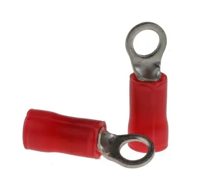 Produktfoto 1 von TE Connectivity PLASTI-GRIP Ringkabelschuhe, Isoliert 22 AWG, Vinyl, Rot, 16 AWG max.AWG, aussen ø 5.54 mm, innen ø 3.68
