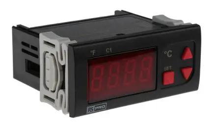 RS PRO ET2411 Ein-Aus-Temperaturregler Frontplattenmontage 1, 1 x Relais Ausgang/ NTC Eingang 253V ac Ein-Aus