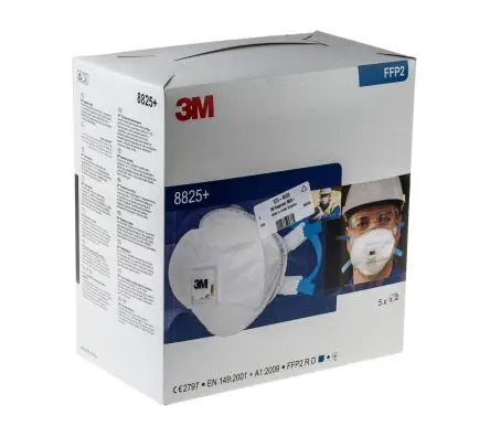 Produktfoto 1 von 3M 8000 Einweggesichtsmaske mit Ventil FFP2 No Weiß 5 pro Paket Stück
