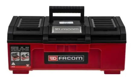 Produktfoto 1 von Facom Kunststoff Werkzeugbox Kleines Modell 16 Zoll Selbstschließung Rot, Schwarz, 2 Schubladen, L. 391 mm B. 22.2cm H.