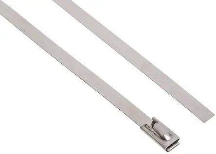 Produktfoto 1 von RS PRO Edelstahl Kabelbinder Kugelverschluss Silber 4.6mm x 360 mm