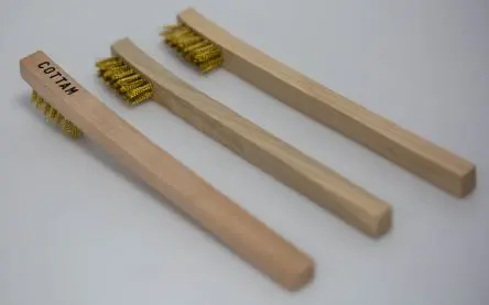Produktfoto 1 von Cottam Messing Drahtbürste für Oberflächenvorbereitung, 2-reihig, Borstenlänge 12 mm