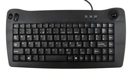 Produktfoto 1 von RS PRO Mini-Tastatur QWERTY (GB) Verdrahtet Schwarz USB Trackball