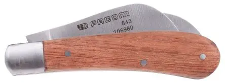 Produktfoto 1 von Facom Twin-Blade 100 mm Messer, Elektriker-Messer / Holz Griff, Länge 180mm, 115 g