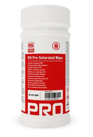 Produktfoto 1 von RS PRO Getränkte Reinigungstücher, IPA, Tube
