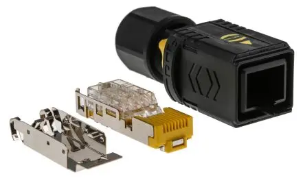 Produktfoto 1 von HARTING 09451 Stecker Kat. 6 RJ45-Steckverbinder, 8-Port 1-polig 360°-Schirmung Kabel Gerade