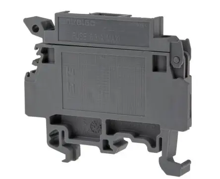 Produktfoto 1 von Entrelec MA Reihenklemme mit Sicherungshalter 1 Grau, 4mm², 6 mm², 630V Schraubbefestigung Abgesichert