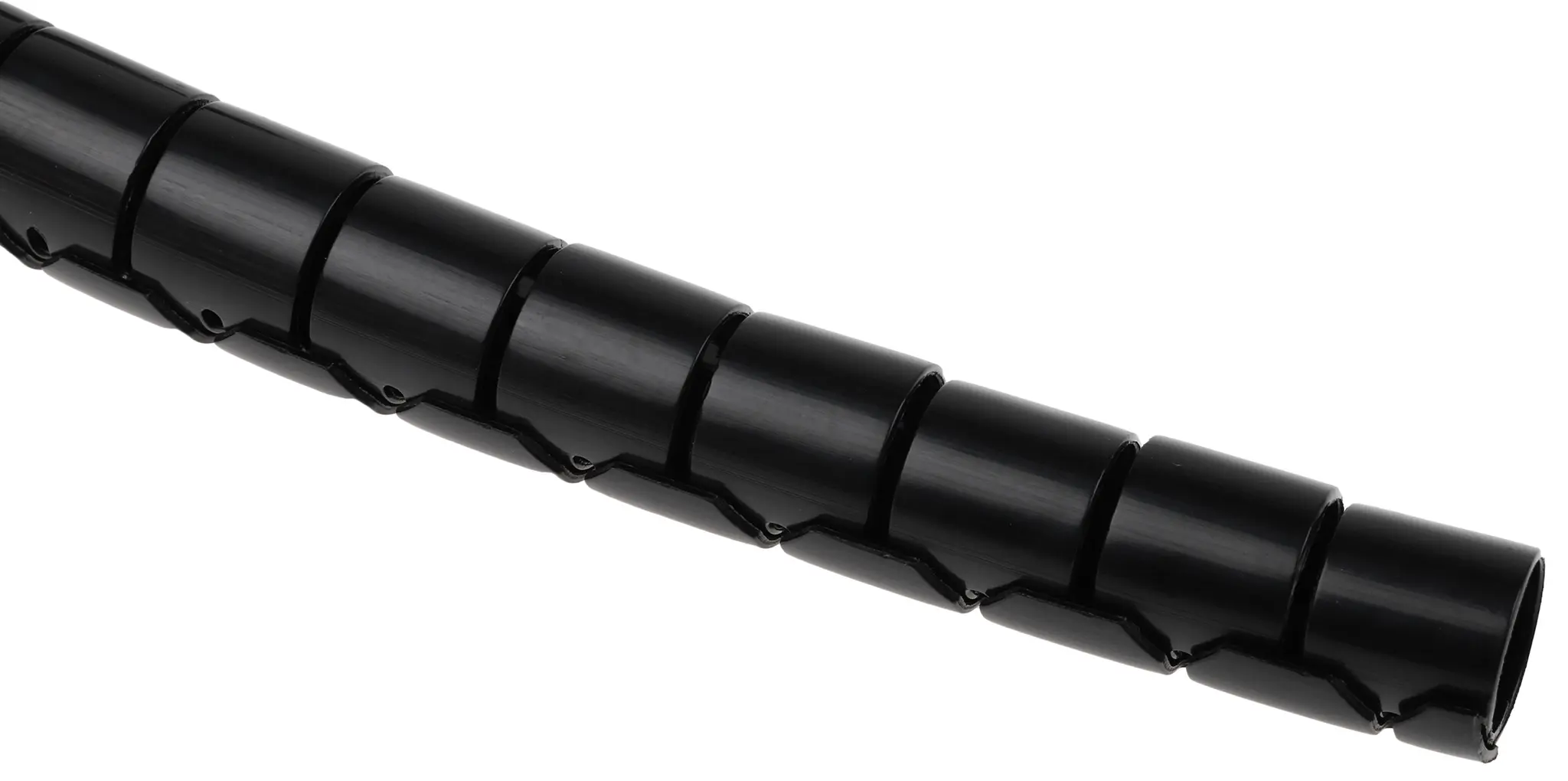Produktfoto 1 von RS PRO Spiral-Kabelumwicklung / 15 mm Nylon Schwarz, für Kabel-Ø 15 mm bis 16 mm, Länge 5 m