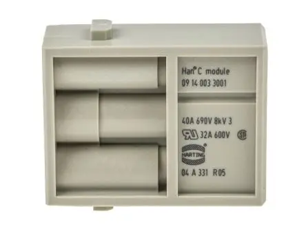 Produktfoto 1 von HARTING HAN Modular Modul für robusten Stromversorgungsstecker Stecker, 3-polig 40A, Kabel, Steckverbindermodul