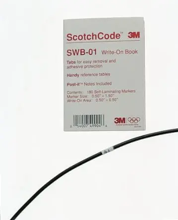 Produktfoto 1 von 3M SWB -04 Kabelmarkierungsbuch, Beschriftung: Zahlen, Branchenübliche Beschriftungen, Alphanumerische LCD-Anzeigen,