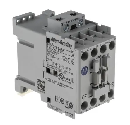 Produktfoto 1 von Allen Bradley 700-CF Schütz 24V ac-Spule, 4-polig, 400V ac / 10 A 24V ac 3 Schließer, 1 Öffner Steuerrelais