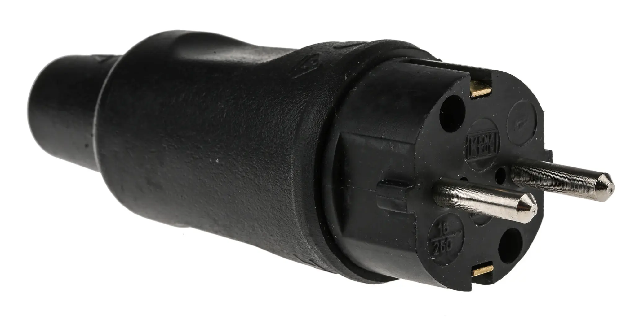 Produktfoto 1 von Kopp Netzstecker Kabel 16A, 2, Typ F – Deutscher Schuko Gummi, 250 V Schwarz Schraubbefestigung, für Deutschland