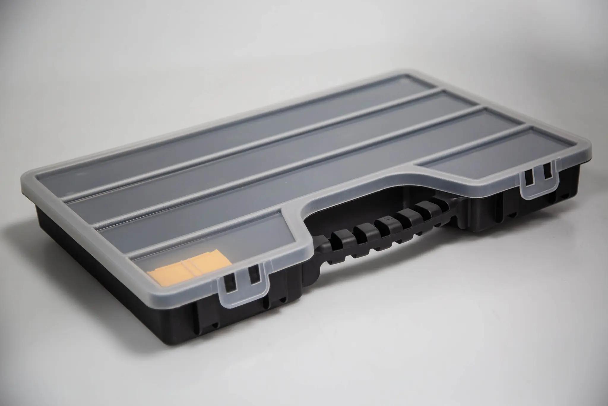 Produktfoto 1 von RS PRO Kleinteilebox, Polypropylen Klar, Schwarz, 17 Fächer Verstellbare Fächer, 60 mm x 510 mm x 330 mm