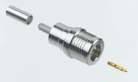 Produktfoto 1 von Radiall QMA Stecker Koaxialsteckverbinder QMA-Steckverbinder, Kabel, für RG-141, RG58-Kabel, 50 Ω Crimpbefestigung,