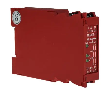Produktfoto 1 von Allen Bradley 440R / MSR126.1T Sicherheitsrelais 230V ac, 2 Sicherheitskontakte, Automatisch und manuell RoHS SIL IEC