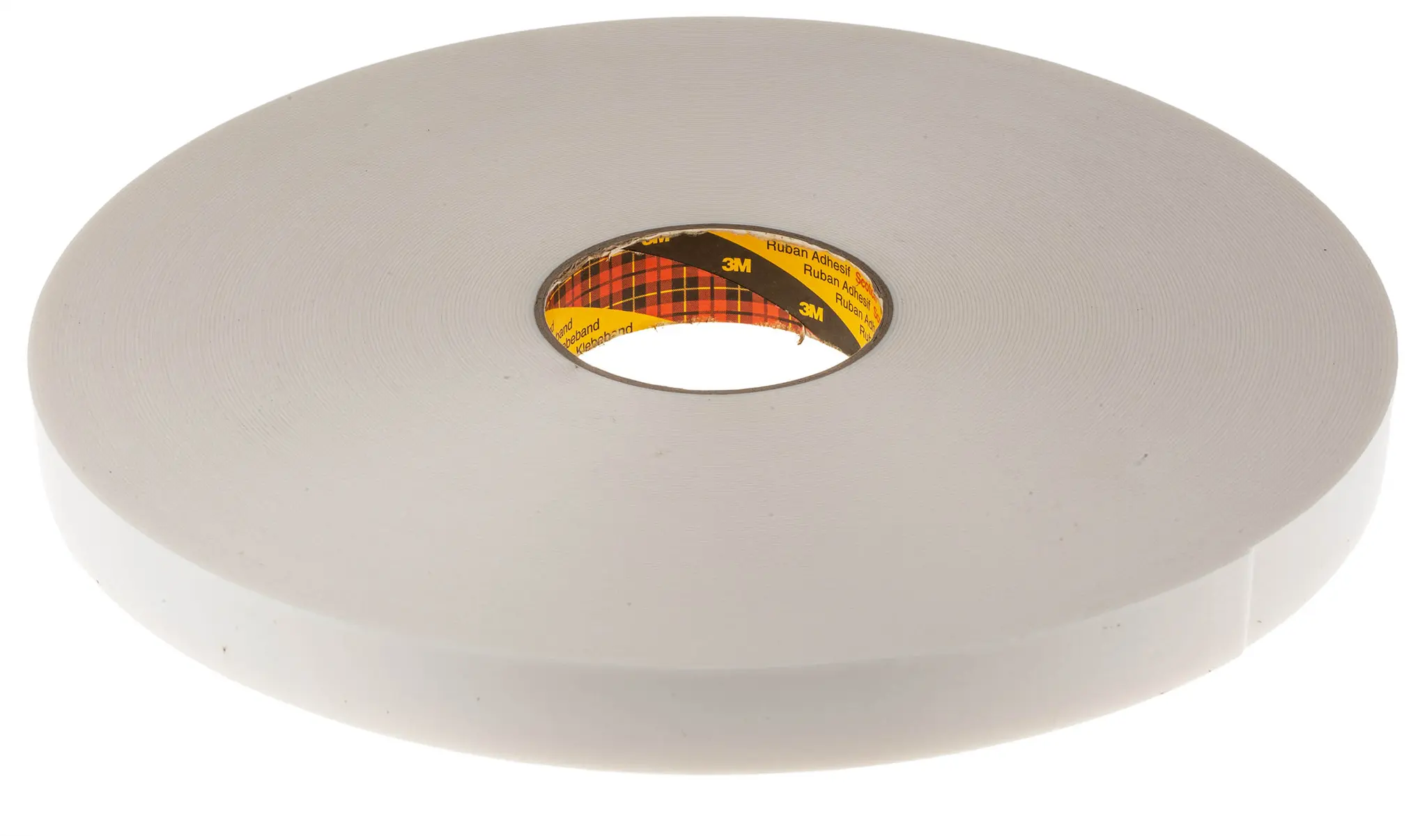 Produktfoto 1 von 3M SCOTCH 9546 Polyethylen Schaumstoff Klebeband doppelseitig, Weiß, Stärke 1.15 mm, 25 mm x 66 m, 7.2 N/cm