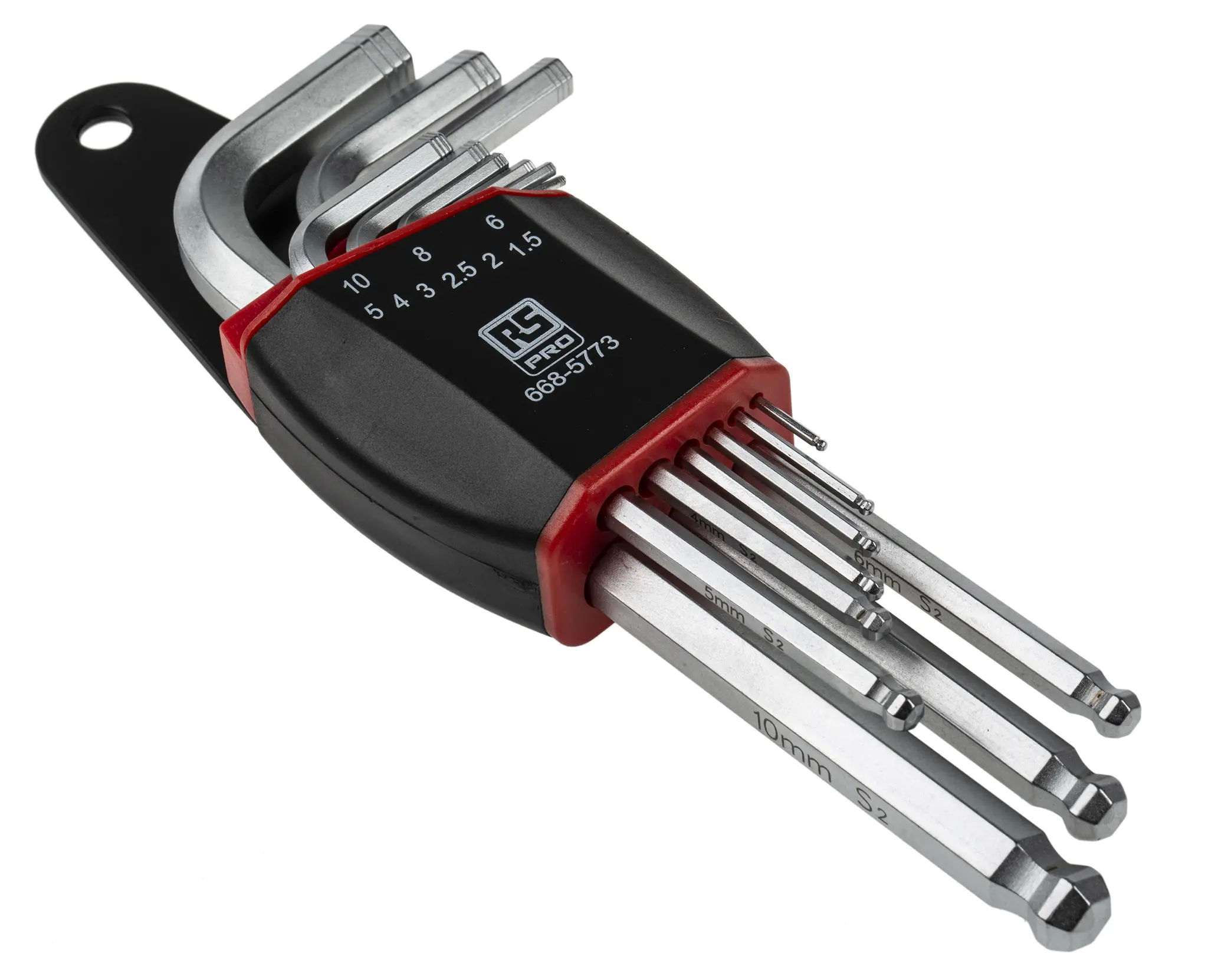 Produktfoto 1 von RS PRO metrisch  Innensechskant-Schlüssel, Satz 9-teilig 1.5mm L-Form lang