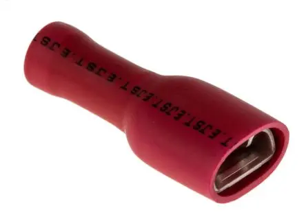 Produktfoto 1 von JST FLVDDF Flachsteckhülse, Rot, Isoliert, 6.35 x 0.8 mm, Buchse, 22 AWG min, 16 AWG
