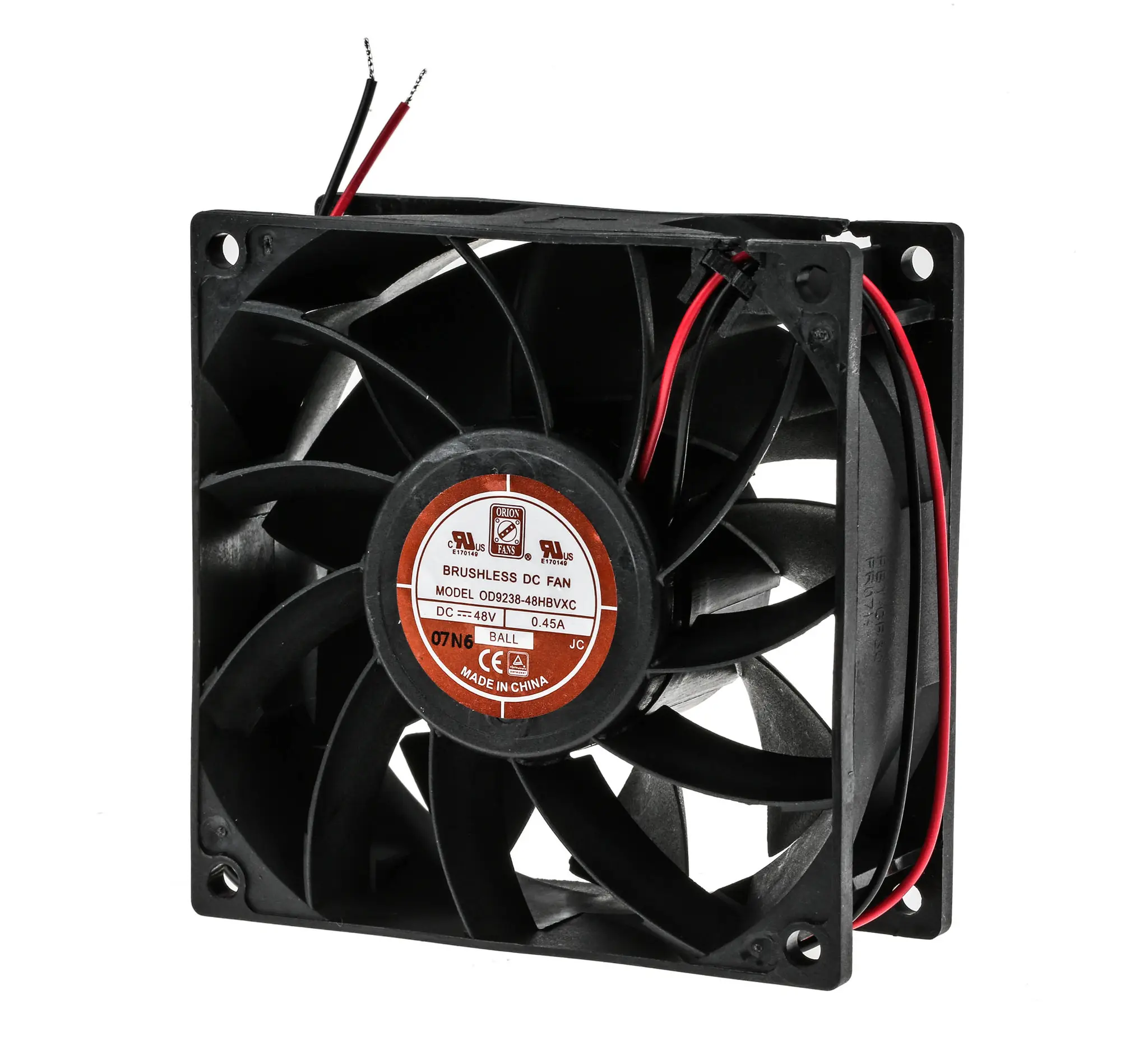 Produktfoto 1 von RS PRO DC-Axiallüfter, Kugellager, 48 V dc / 17W, 92 x 92 x 38mm, 5400U/min, 229.4m³/h