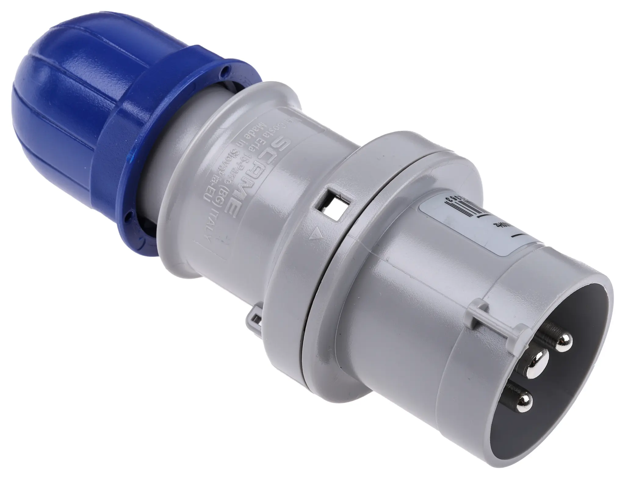 Produktfoto 1 von Scame Leistungssteckverbinder Blau 2P+PE, 230V, Kabel Gerade IP44 16A