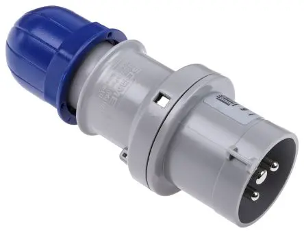 Produktfoto 1 von Scame Leistungssteckverbinder Blau 2P+PE, 230V, Kabel Gerade IP44 16A