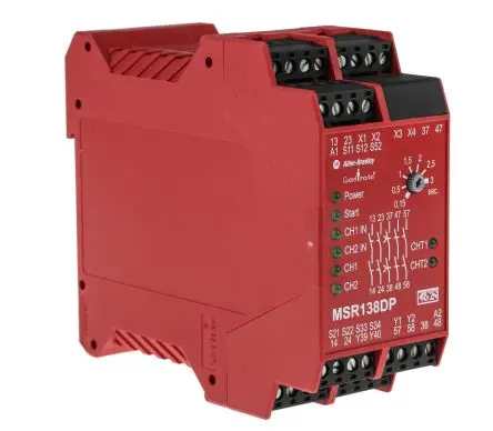 Produktfoto 1 von Allen Bradley Sicherheitsrelais 24V ac/dc, 2 Sicherheitskontakte, 1 Hilfsschalter IEC/EN SIL IEC 61508