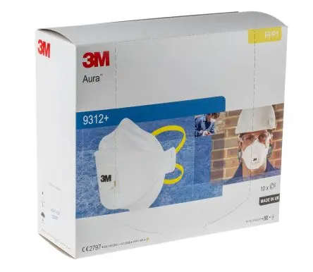 Produktfoto 1 von 3M Aura Einweggesichtsmaske mit Ventil FFP1 No Weiß 10 pro Paket Stück