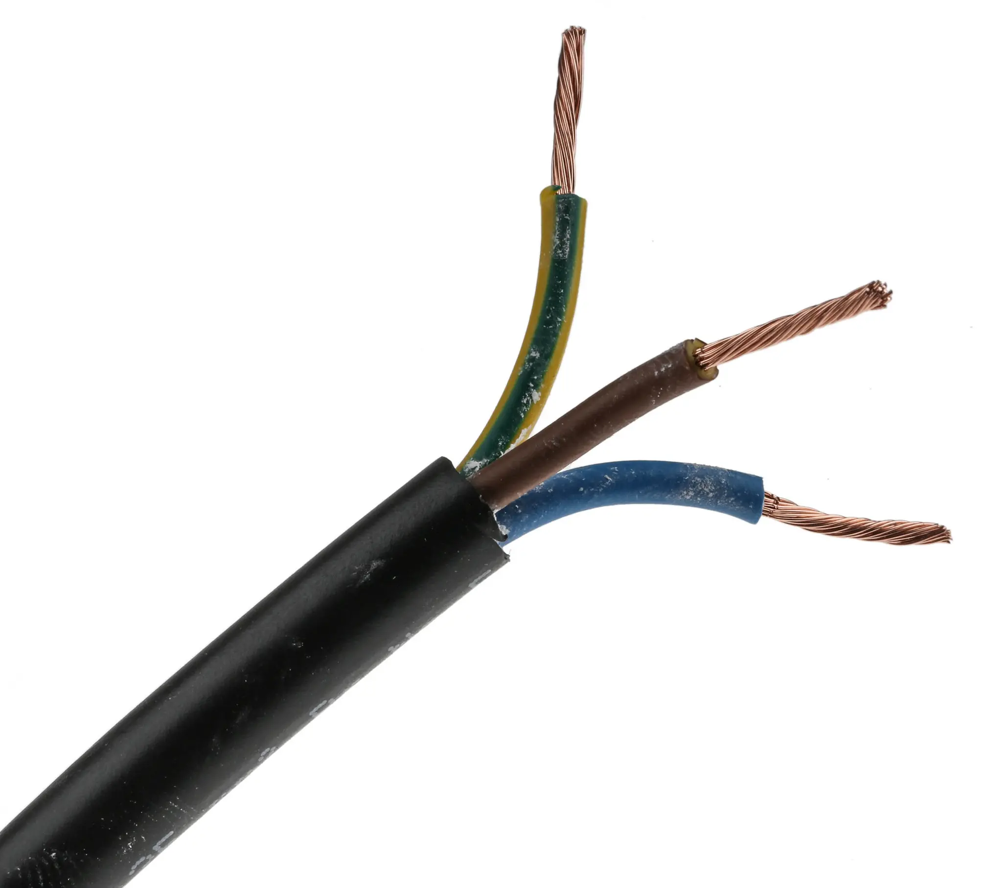 Produktfoto 1 von RS PRO H05VV-F Netzkabel, 3-adrig Schwarz /Ø 7.6 mm Außen-ø , 100 m 70 °C, 300 V, 500 V, Polyvinylchlorid