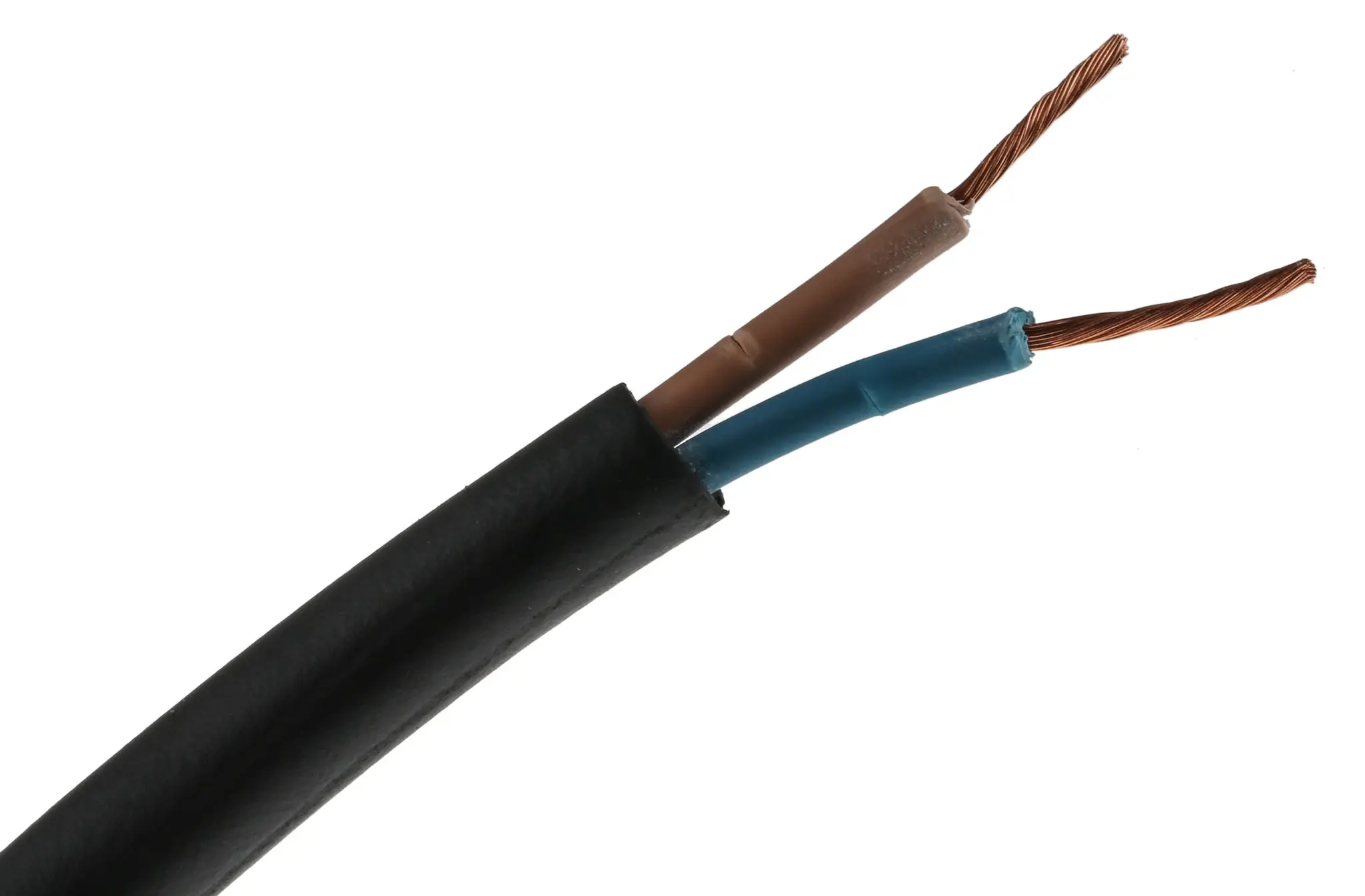Produktfoto 1 von RS PRO H07RN-F Netzkabel, 2-adrig Schwarz /Ø 8.3 mm Außen-ø , 100 m 60 °C, 450 V, 750 V, Chloriertes Polyethylen