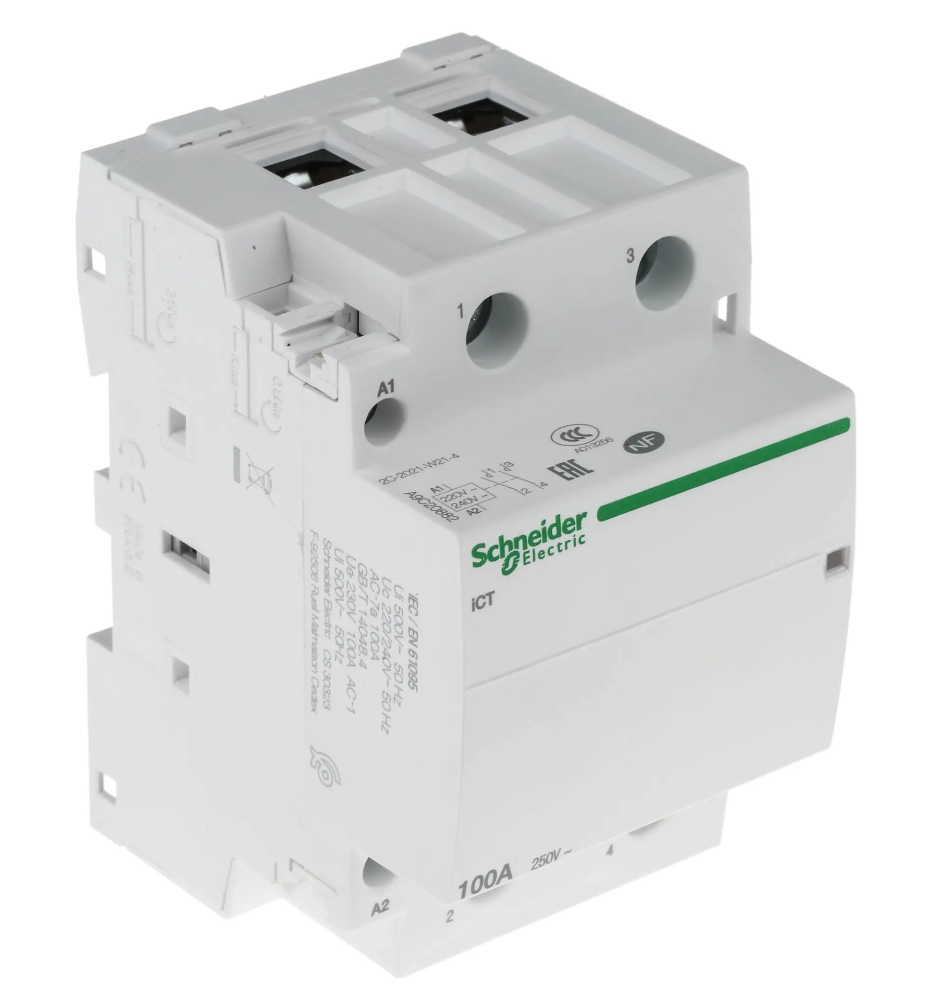 Schneider Electric ICT Schütz 230 V ac-Spule, 2-polig, 250V ac / 100 A 220 V 2.1 W 2 Schließer Motorsteuerung