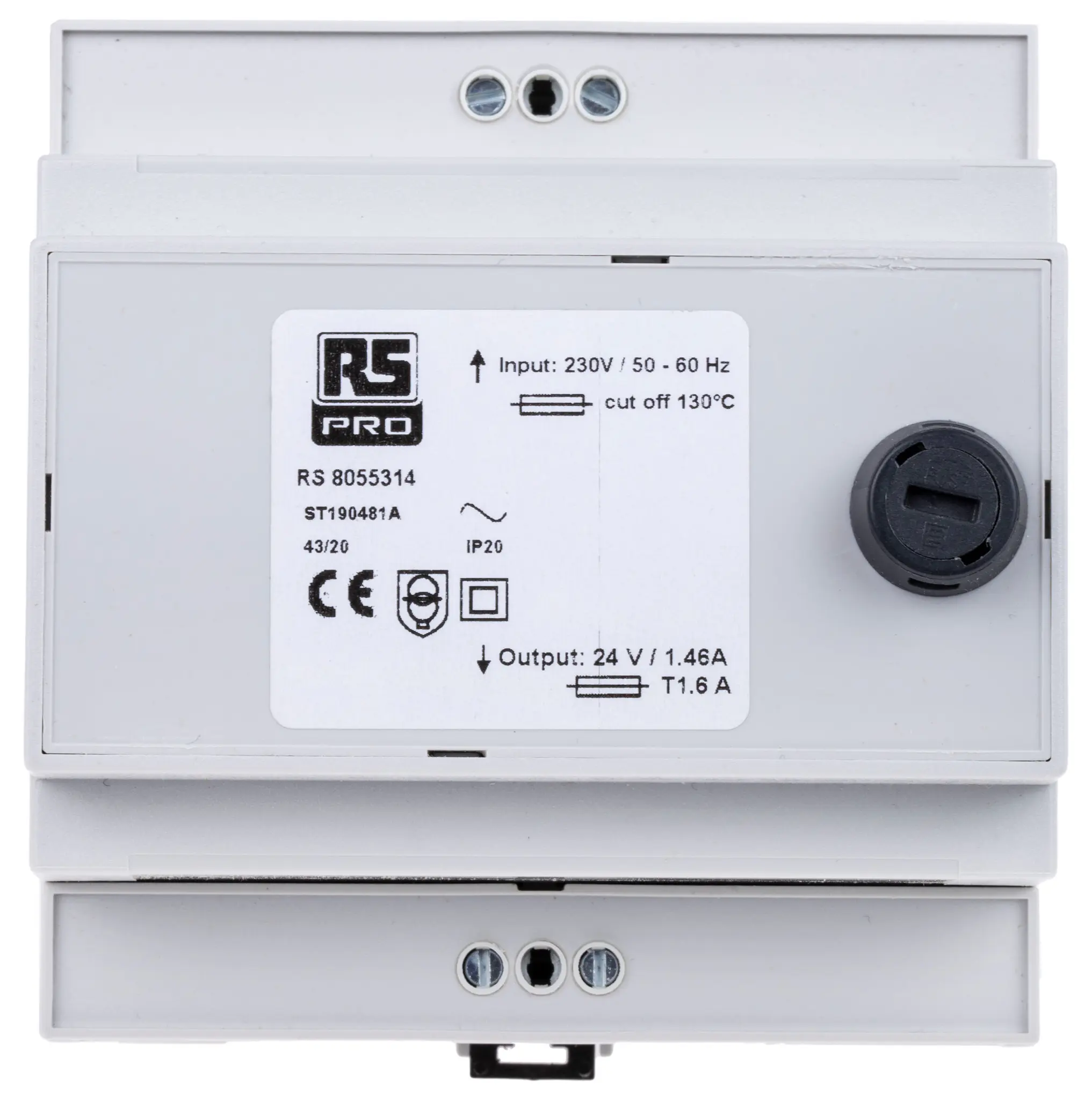 Produktfoto 1 von RS PRO DIN-Schienen-Trafo, 35VA, Primär 230V ac / Sekundär 24V ac DIN-Schiene 1 Ausg., 90mm x 88mm x 58mm