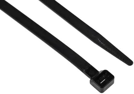 Produktfoto 1 von RS PRO Nylon 6.6 Kabelbinder Nicht lösbar Schwarz 7.6mm x 380 mm
