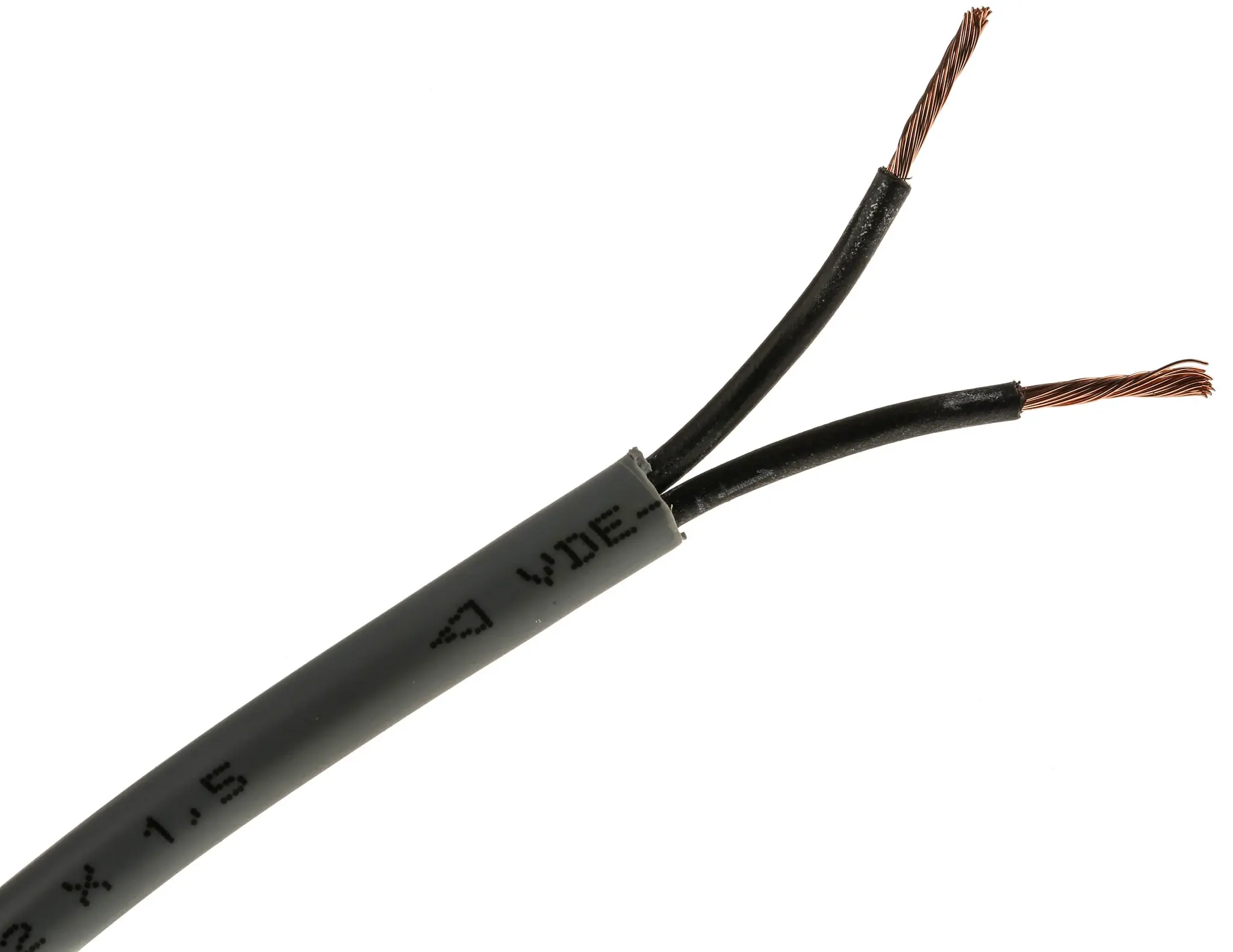 Produktfoto 1 von RS PRO YY Steuerkabel, 2-adrig 1.5 mm² 15 AWG Ungeschirmt Grau, 50 m, Polyvinylchlorid