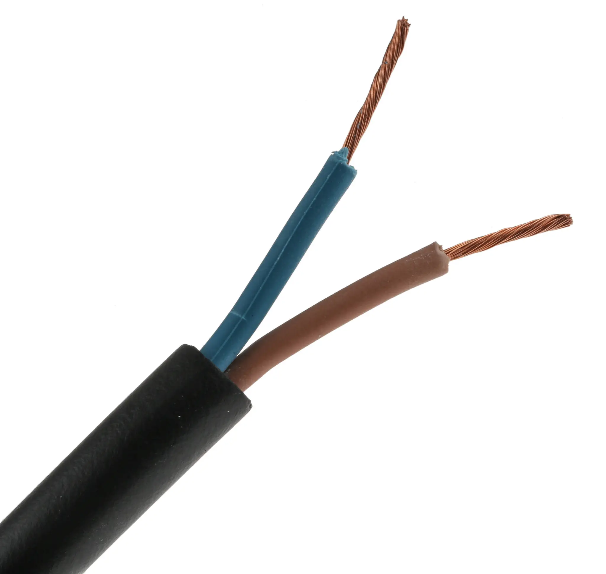 Produktfoto 1 von RS PRO H07RN-F Netzkabel, 2-adrig Schwarz /Ø 8.3 mm Außen-ø , 50 m 60 °C, 750 V ac, Ethylen-Propylen-Gummi