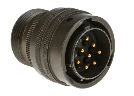 Produktfoto 1 von Amphenol Socapex, PT Kupferlegierung MIL-Spec Rundsteckverbinder Gerade, 8-polig, 1000V, Kabel, Gehäuse 16 Stecker,