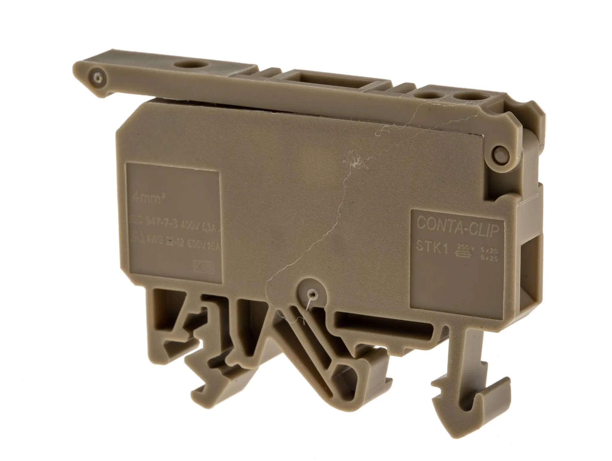 Produktfoto 1 von RS PRO 2190.2 Klemmlieste abtrennen 1 Beige, 4 mm², 600 V Schraubbefestigung Abgesichert